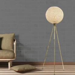 Vloerlamp Pied Jute Goud
