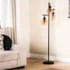 Vloerlamp Pleun 3-Lichts Amber Glas - Giga Meubel