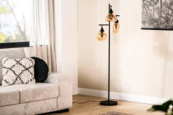 Vloerlamp Pleun 3-Lichts Amber Glas - Giga Meubel