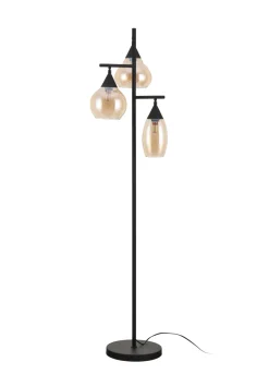 Vloerlamp Pleun 3-Lichts Amber Glas - Giga Meubel
