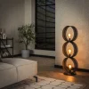 Vloerlamp Ring Geperforeerd Zwart 3-Lichts - Giga Meubel