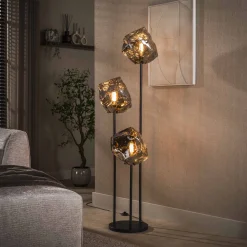 Vloerlamp Rock Getrapt 3-lichts Chroom Glas - Giga Meubel