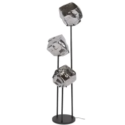Vloerlamp Rock Getrapt 3-lichts Chroom Glas - Giga Meubel
