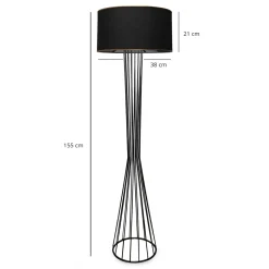 Vloerlamp Rowena Zwart