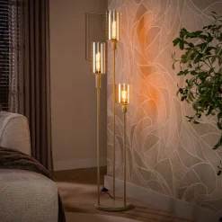 Vloerlamp Sepiora Getrapt 3-Lichts Beige - Giga Meubel