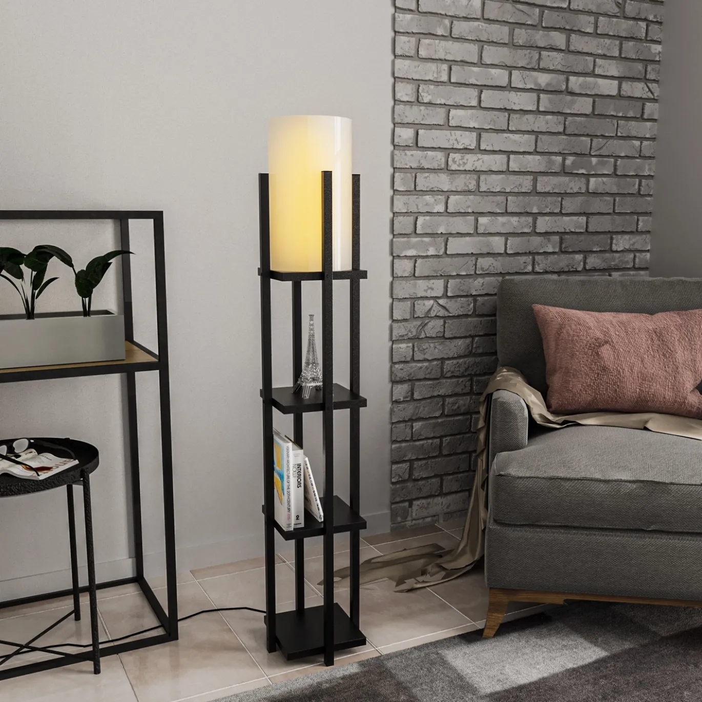 Vloerlamp Shelf Zwart