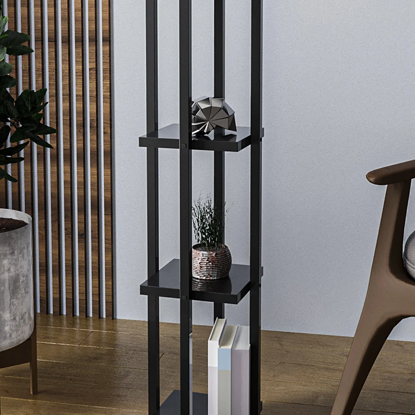 Vloerlamp Shelf Zwart