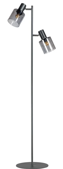 Vloerlamp Sledge Glas 2-Lichts Smoke - Giga Meubel
