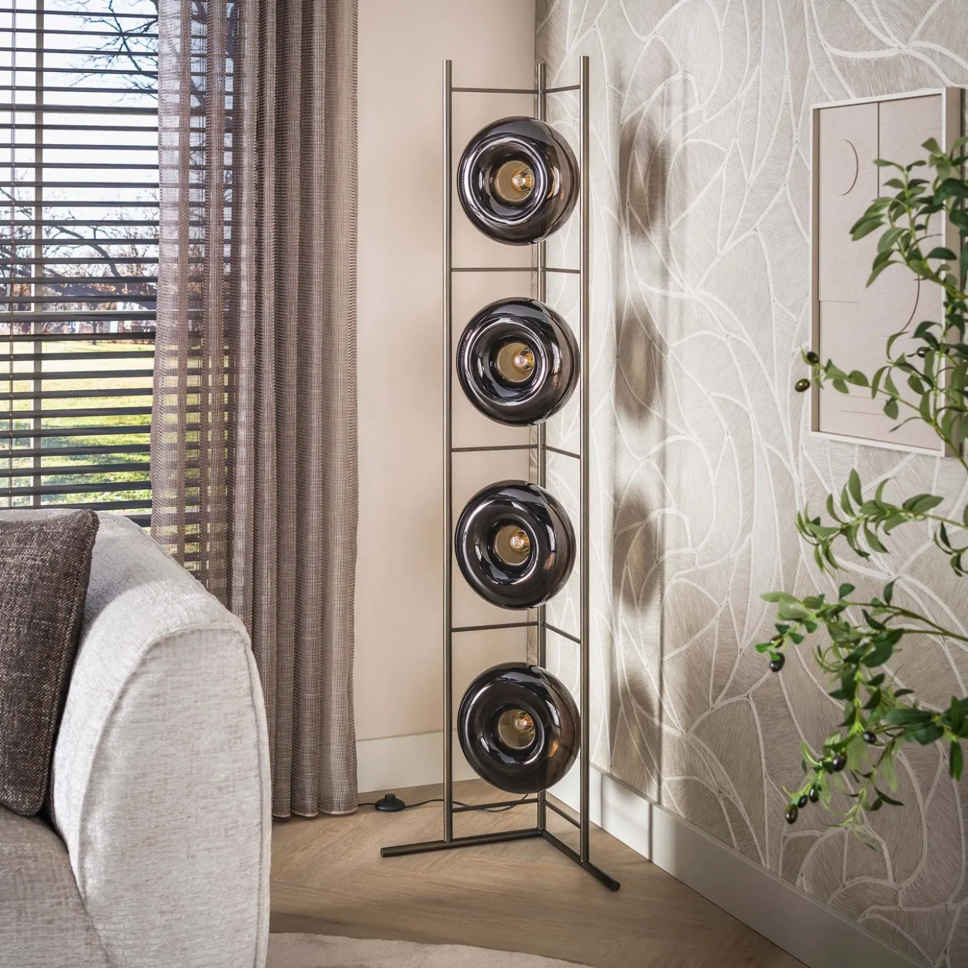 Vloerlamp Soll 4-Lichts Sienna Bruin - Giga Meubel