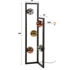 Vloerlamp Stellar 5-Lichts Glas - Giga Meubel