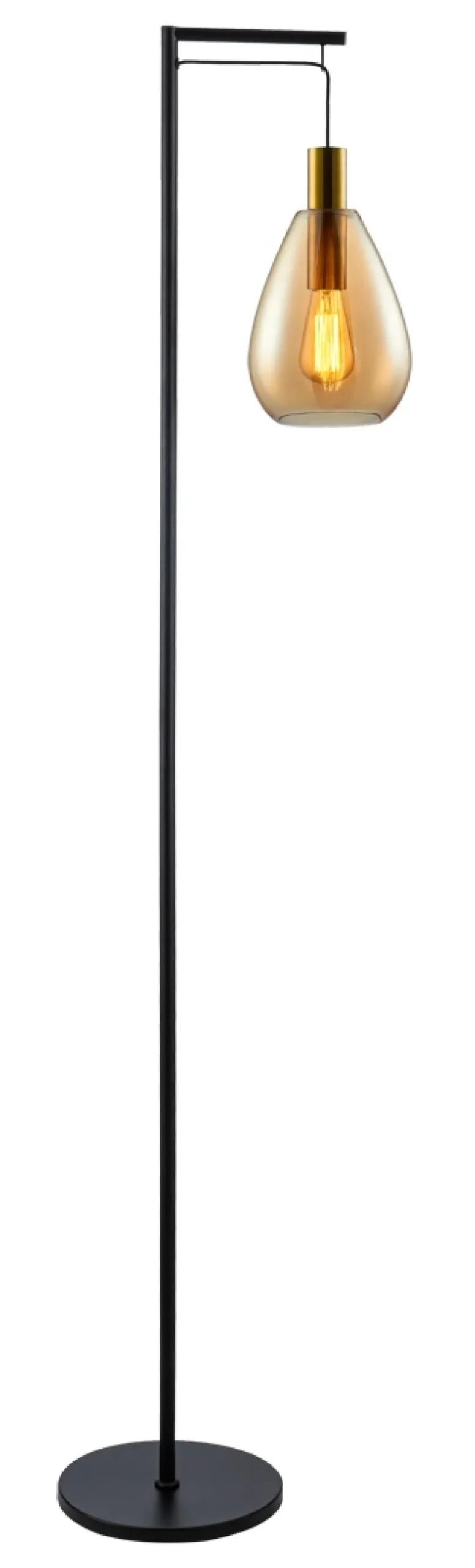 Vloerlamp Tanita 1-Lichts Amber Glas - Giga Meubel
