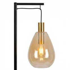 Vloerlamp Tanita 1-Lichts Amber Glas - Giga Meubel