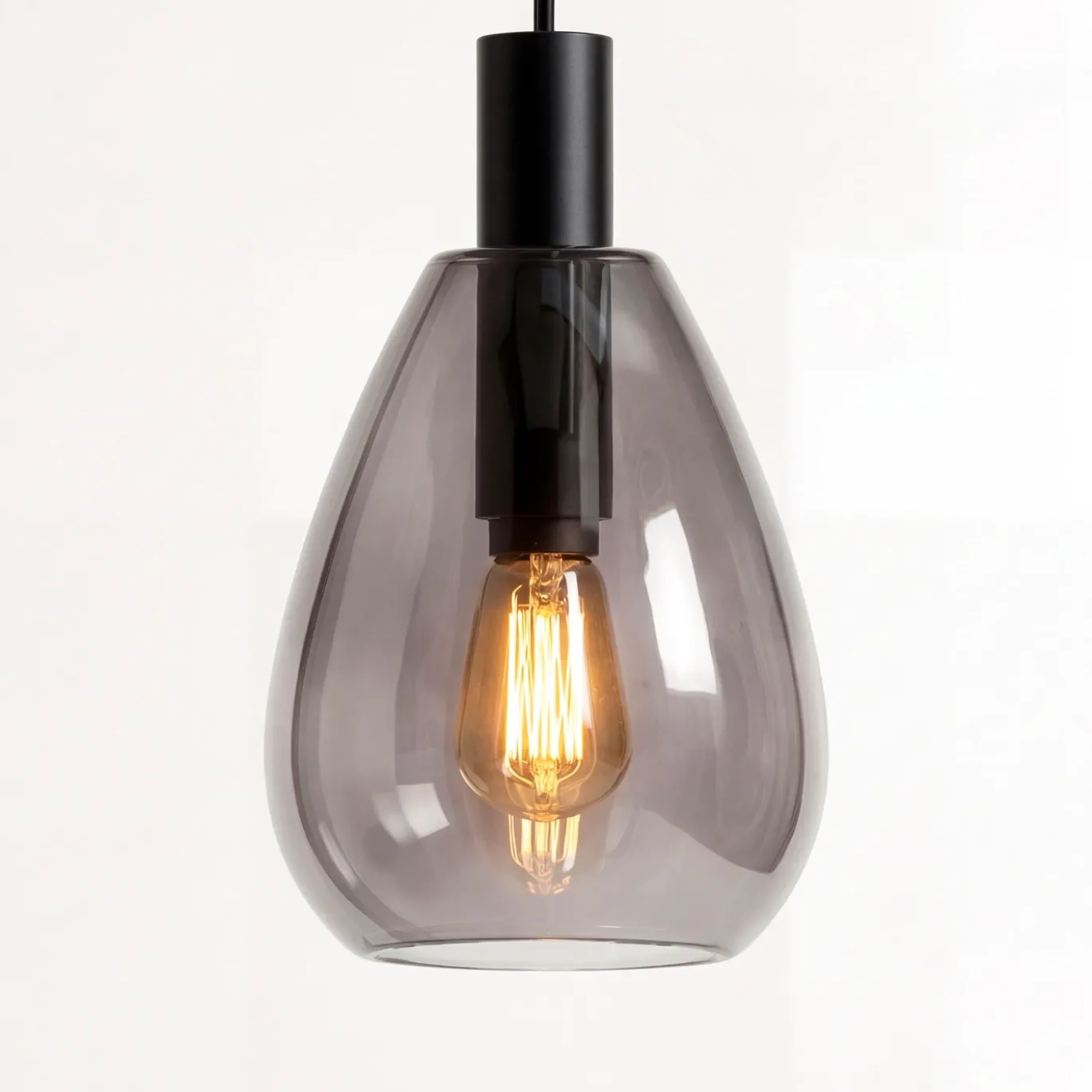 Vloerlamp Tanita 1-Lichts Smoke Glas - Giga Meubel