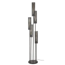 Vloerlamp Tube Mesh Zwart 5-Lichts - Giga Meubel