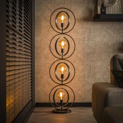 Vloerlamp Turn Around XL 4-Lichts Zwart - Giga Meubel
