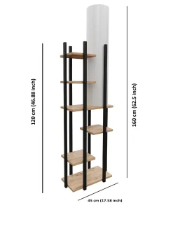 Vloerlamp Vogue Met Planken MDF Wit Naturel
