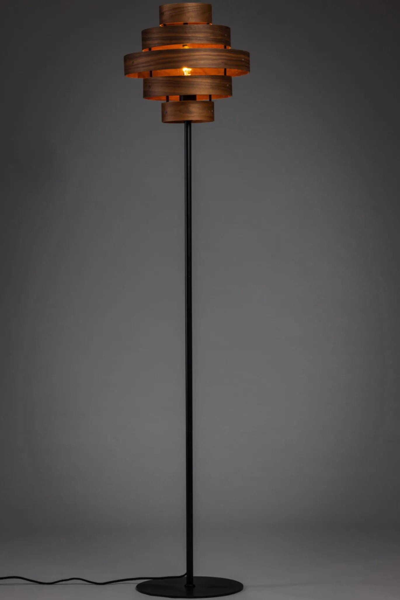 Vloerlamp Walnut Hout 185cm - Giga Meubel