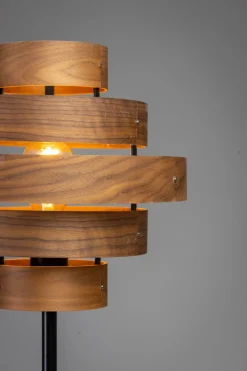 Vloerlamp Walnut Hout 185cm - Giga Meubel