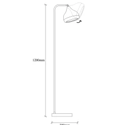 Vloerlamp Yildo Zwart/Koper 1-Lichts 120cm