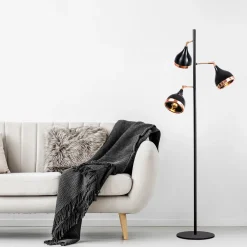 Vloerlamp Yildo Zwart/Koper 3-Lichts