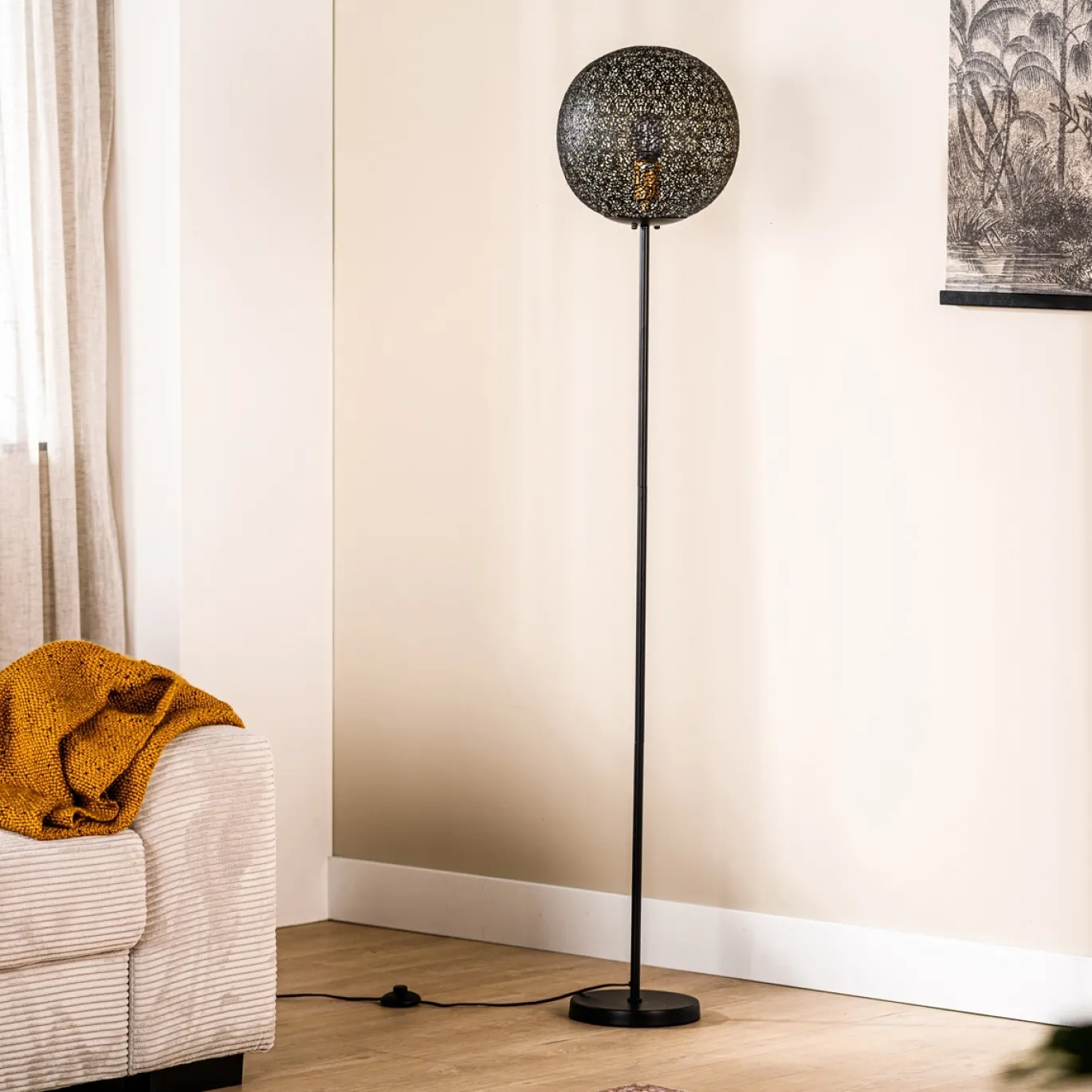 Vloerlamp Zwart 30 cm - Giga Meubel