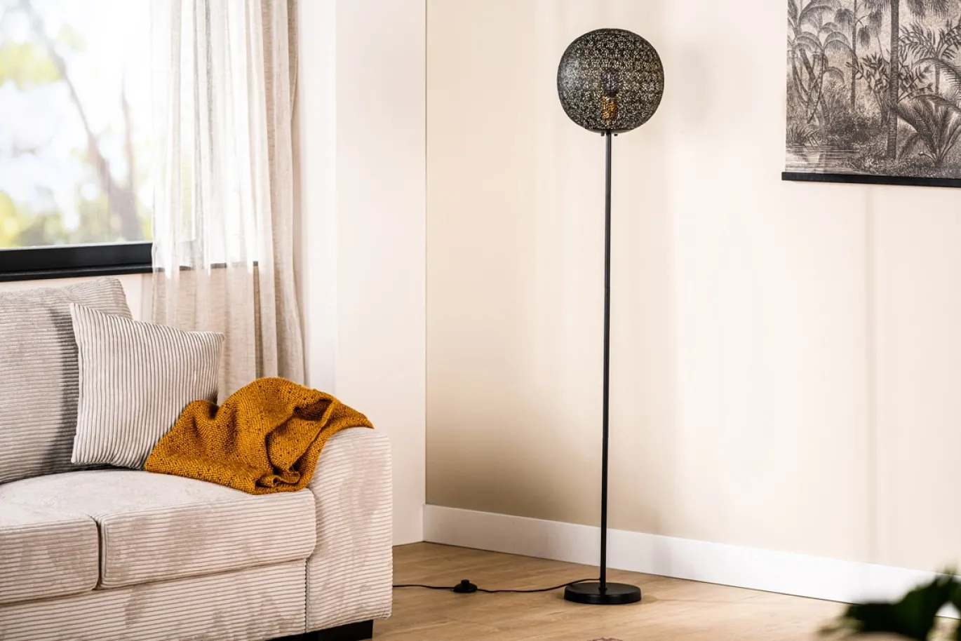 Vloerlamp Zwart 30 cm - Giga Meubel