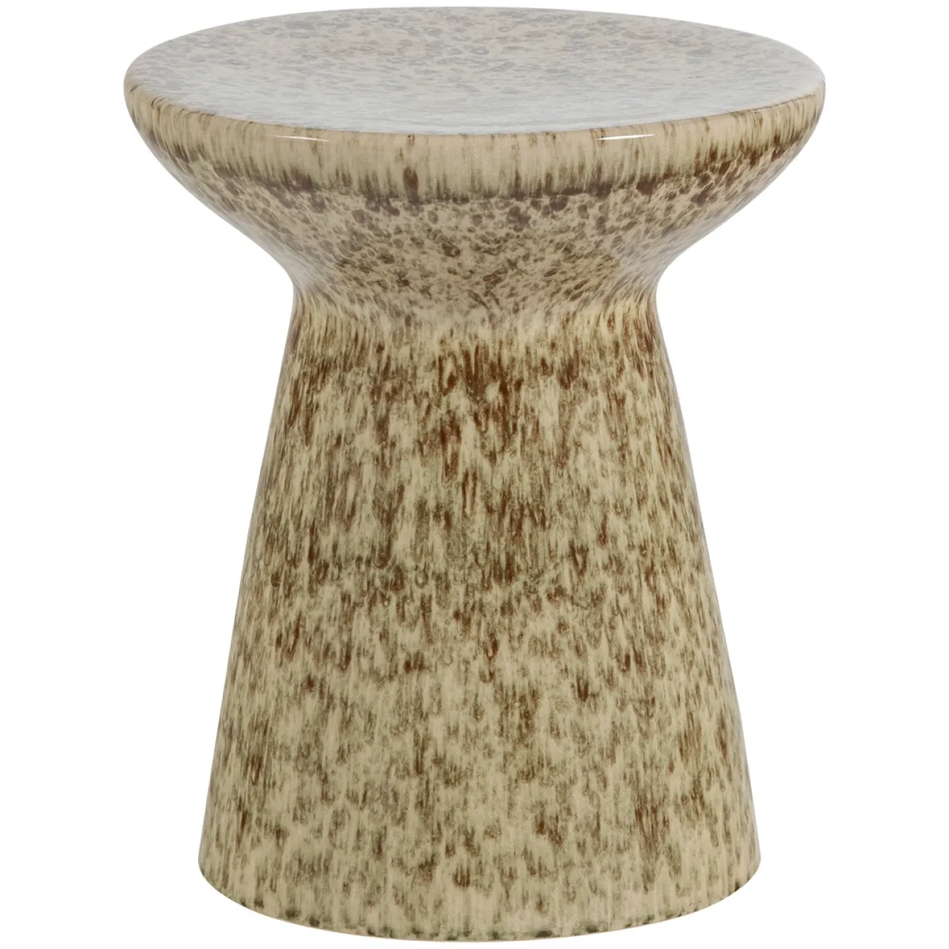 Vtwonen Bijzettafel Fleck Keramiek Lichtbruin Melange 43x35cm