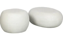 vtwonen Bijzettafel Pebble Betonlook Wit