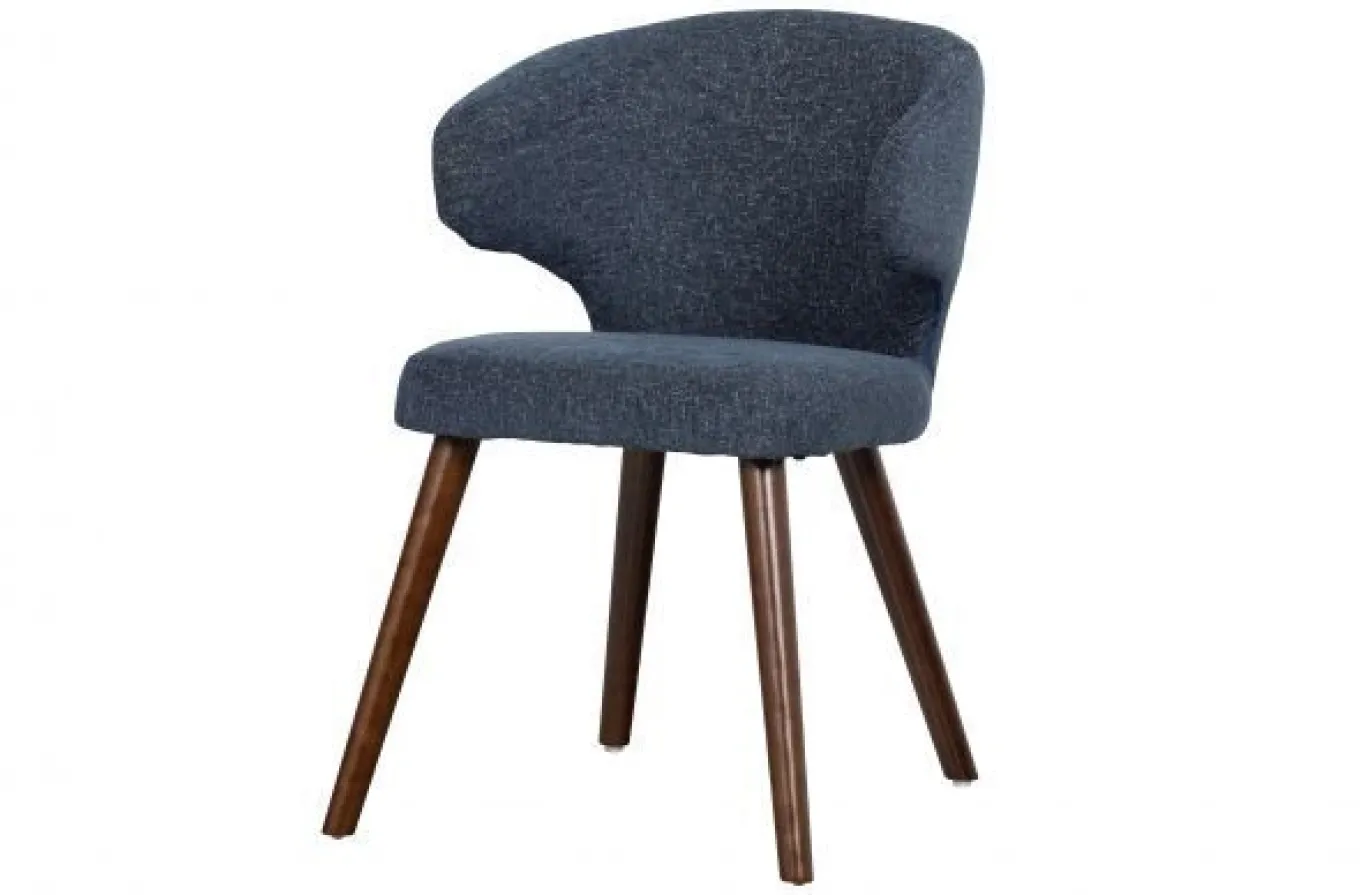 Vtwonen Cape Eetkamerstoel Gemeleerde Stof Blauw