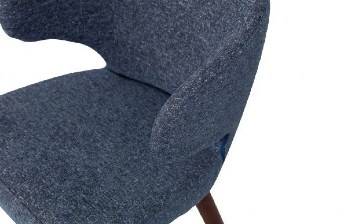 Vtwonen Cape Eetkamerstoel Gemeleerde Stof Blauw