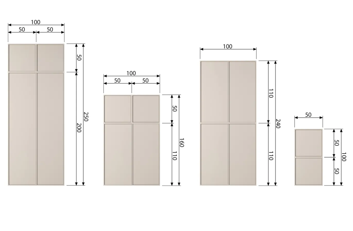 Vtwonen Kast Daily Double Grenen Dakargrijs 50x100cm