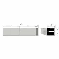 vtwonen Tv-meubel Settle Down Grenen Dust 200cm