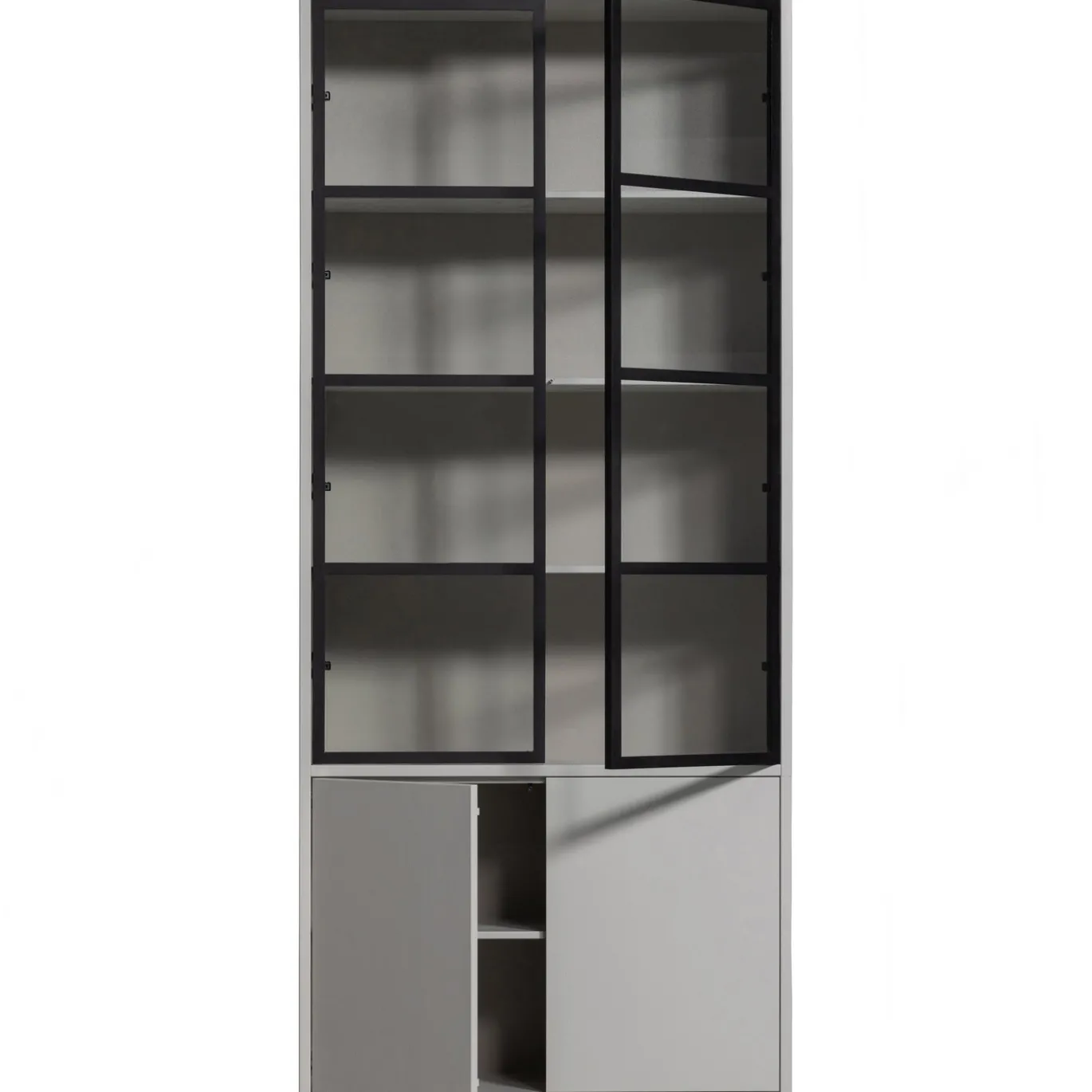 Vtwonen Vitrinekast Basic 4-Drs Grenen Mist