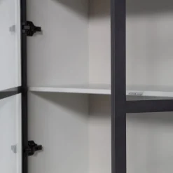 Vtwonen Vitrinekast Basic 4-Drs Grenen Mist
