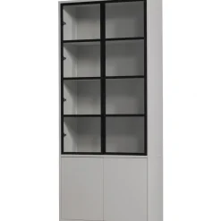 Vtwonen Vitrinekast Basic 4-Drs Grenen Mist