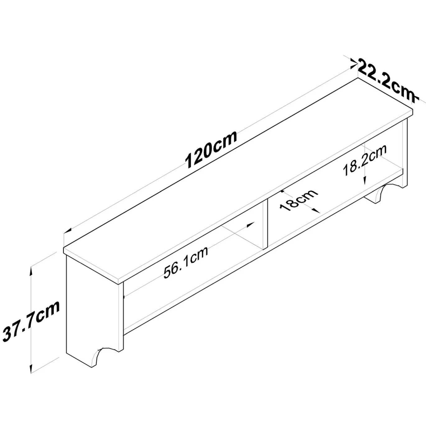 Wandkapstok Pelitli Wit/Walnoot