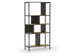 Wandkast Alabama 88cm Eiken/silky Zwart met Metaal - Giga Meubel