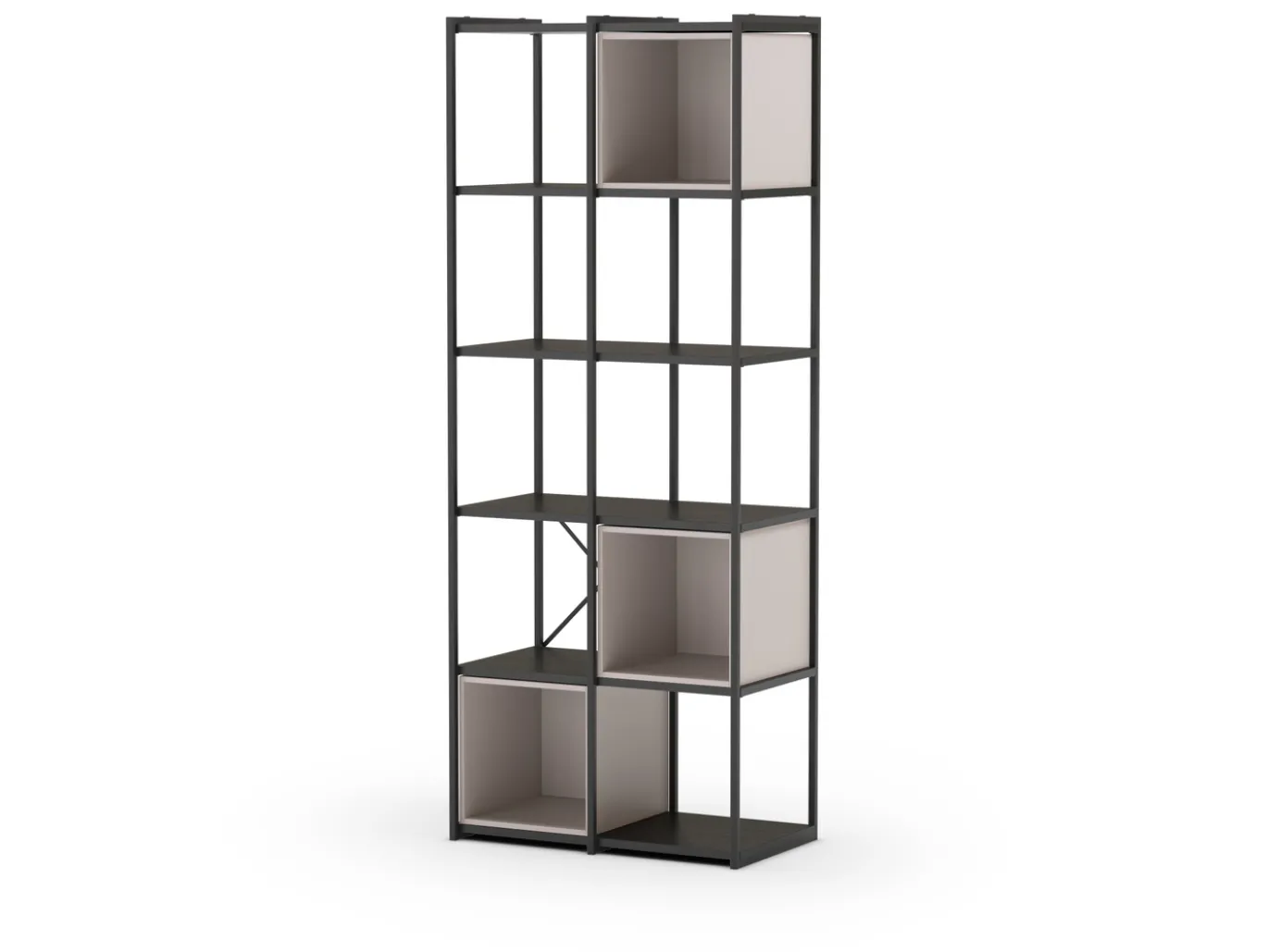 Wandkast Anya 180x70cm Zwart/Crème - Giga Meubel