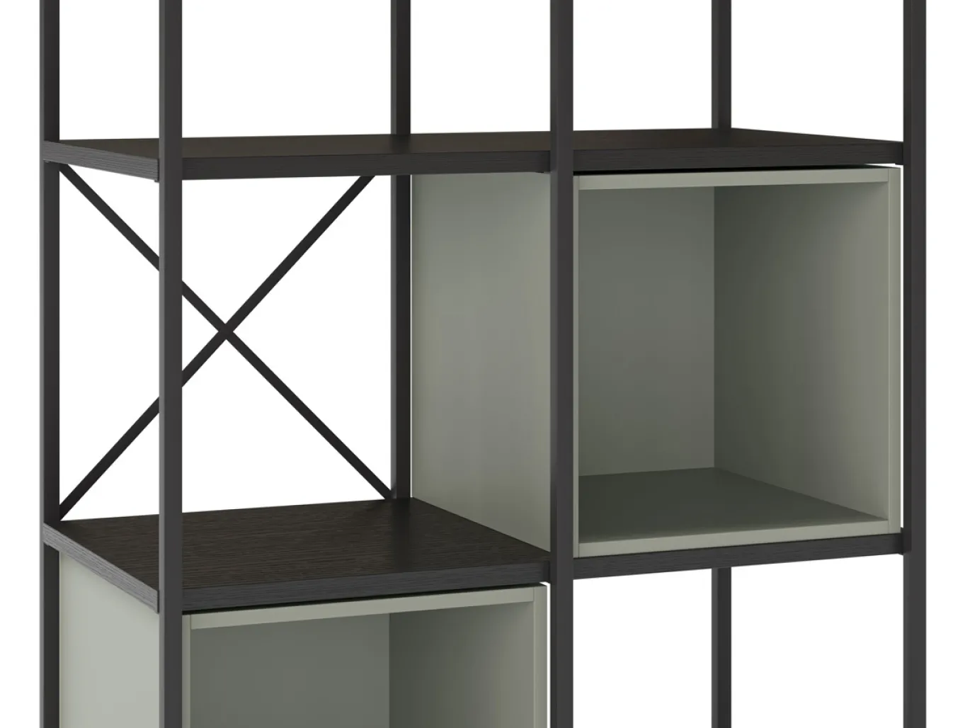 Wandkast Anya 180x70cm Zwart/Grijs - Giga Meubel