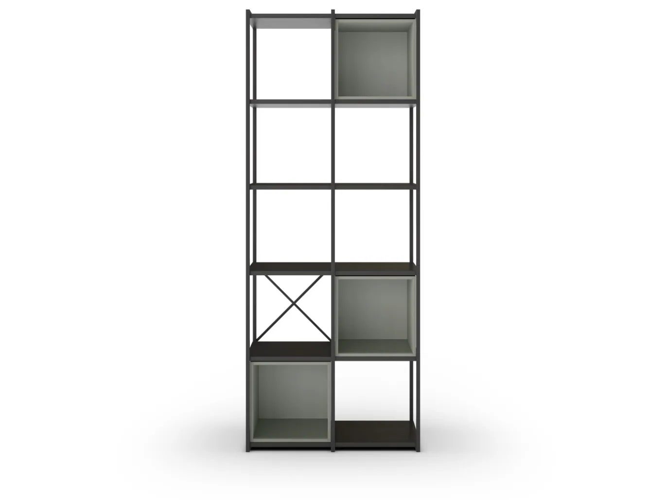 Wandkast Anya 180x70cm Zwart/Grijs - Giga Meubel