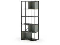 Wandkast Anya 180x70cm Zwart/Grijs - Giga Meubel