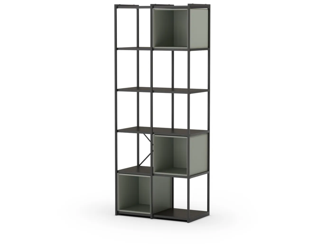 Wandkast Anya 180x70cm Zwart/Grijs - Giga Meubel