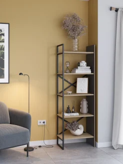 Wandkast Ara 58cm Eiken/silky Zwart - Giga Meubel