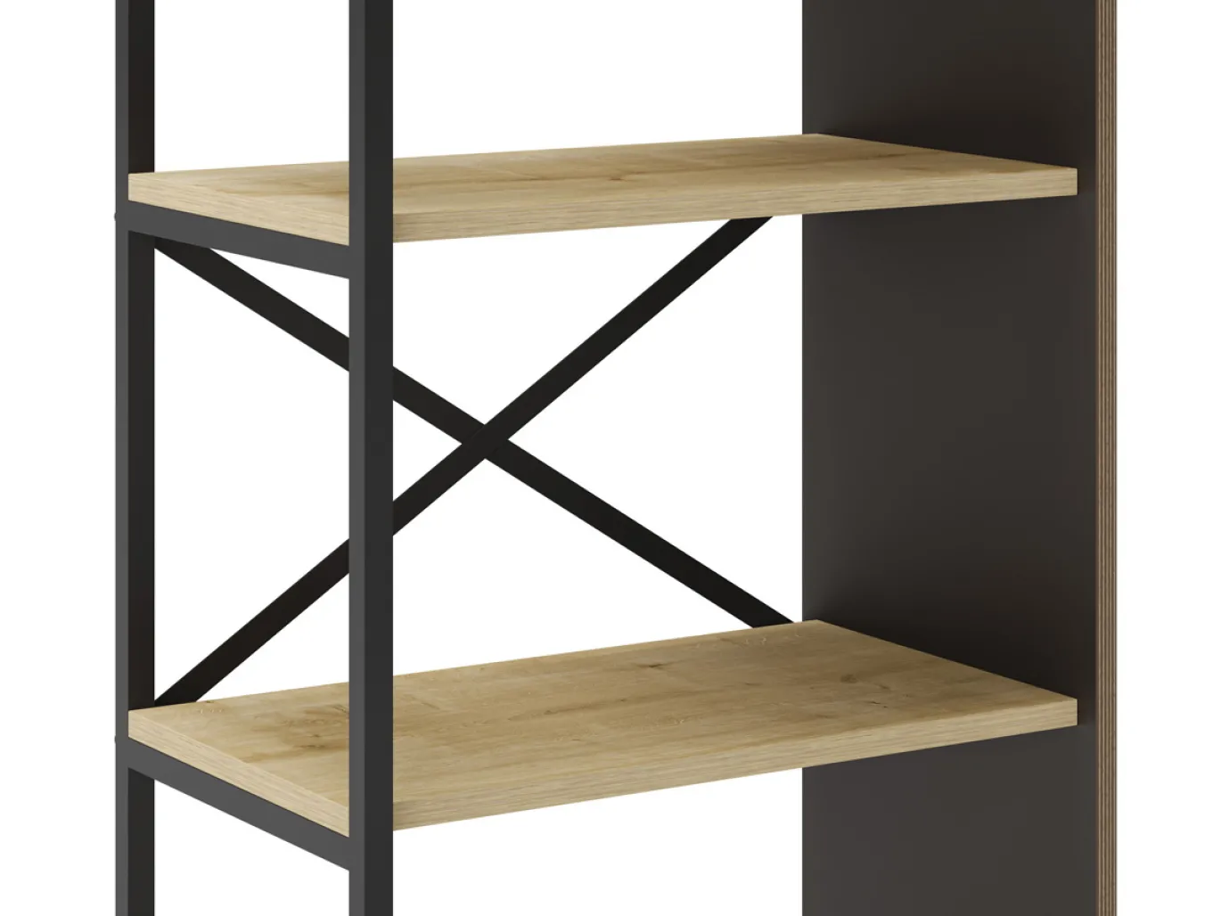 Wandkast Ara 58cm Eiken/silky Zwart - Giga Meubel