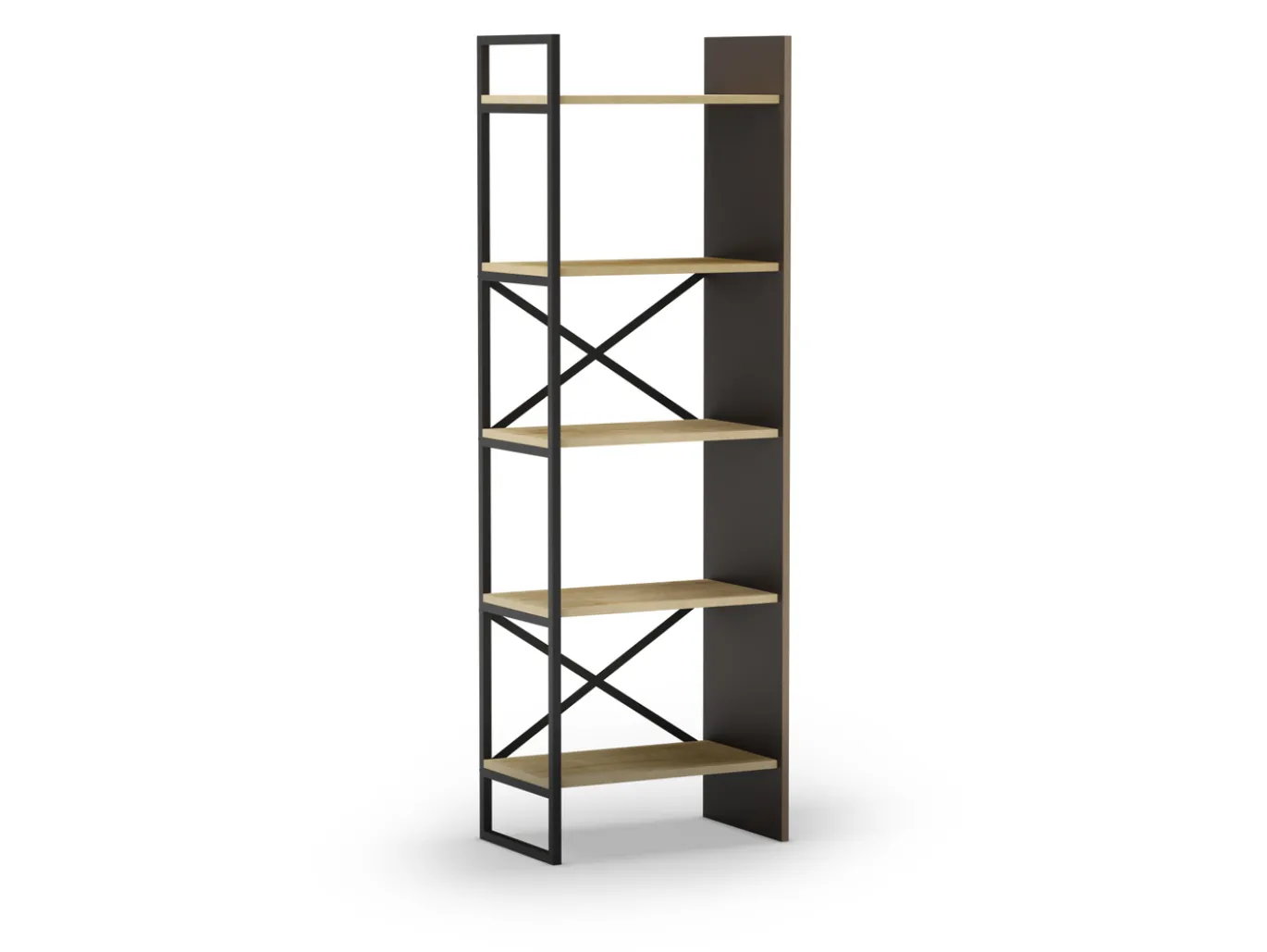 Wandkast Ara 58cm Eiken/silky Zwart - Giga Meubel