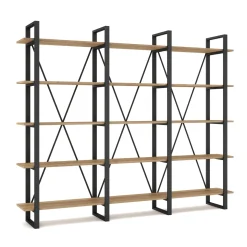 Wandkast Aviva 217cm Naturel/zwart Metaal - Giga Meubel