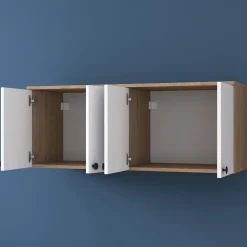 Wandkast Bayburt Walnoot Wit 120cm