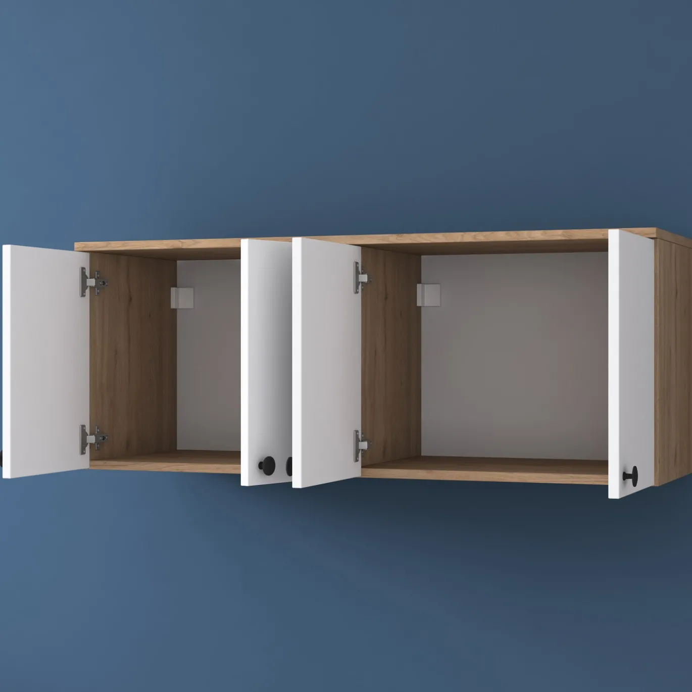 Wandkast Bayburt Walnoot Wit 120cm