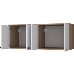 Wandkast Bayburt Walnoot Wit 120cm