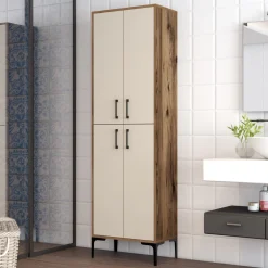 Wandkast Berlin Melamine Walnoot Crème